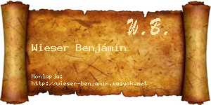 Wieser Benjámin névjegykártya
